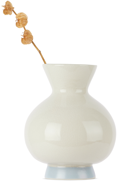 Shop Marloe Marloe Off-white Fractured Gloss Sloane Vase