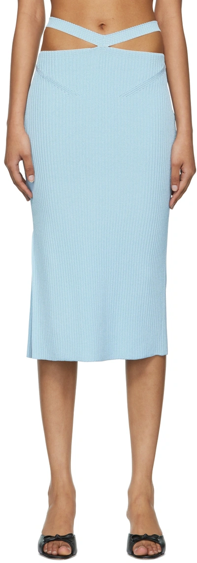 Shop Anna October Blue Alizee Midi Skirt In Baby Blue