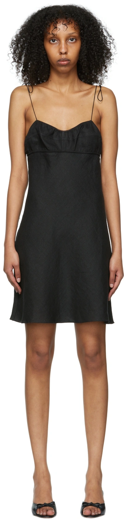 Anna October Black Kamini Mini Dress In Black