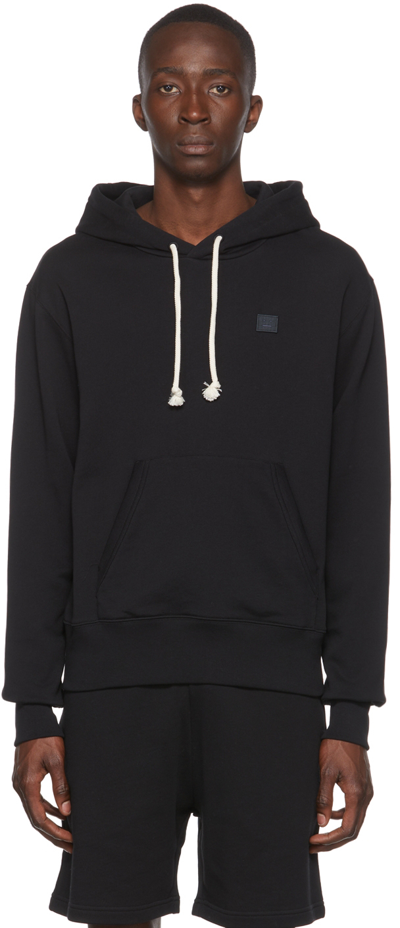 Shop Acne Studios Black Cotton Hoodie In 900 Black