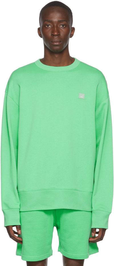 Shop Acne Studios Green Cotton Sweatshirt In Bn1 Fern Green