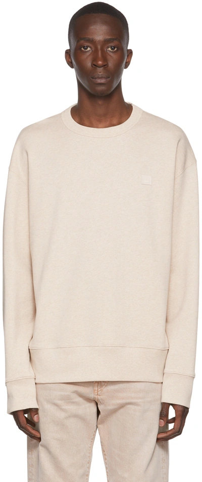 Shop Acne Studios Beige Cotton Sweatshirt In 633 Oatmeal Melange