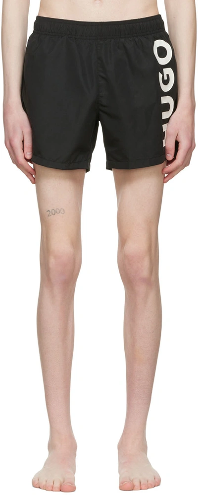 Shop Hugo Black Polyester Swim Shorts In 1 Black