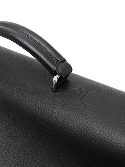 Shop Aspinal Of London City Laptop Leather Briefcase In Black