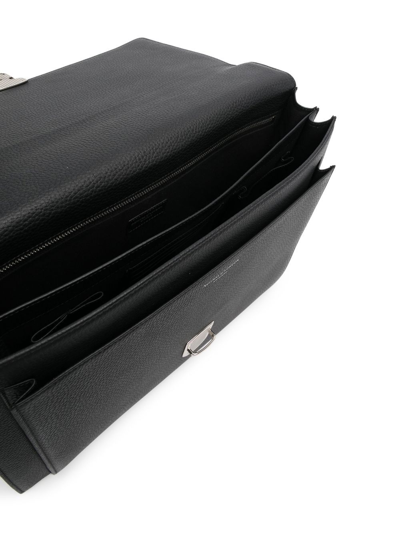 Aspinal Of London City Laptop Leather Briefcase In Black