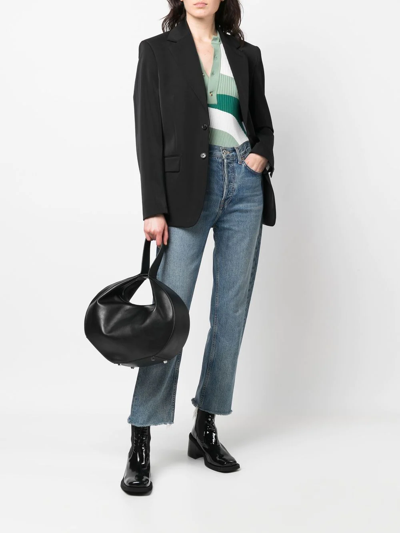 Patrizia Pepe Hobo Large Bangle Bag In Black