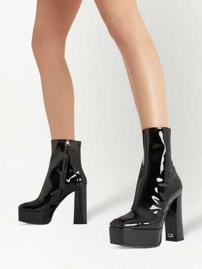 Giuseppe Zanotti Morgana Platform 120mm Ankle Boots In Black