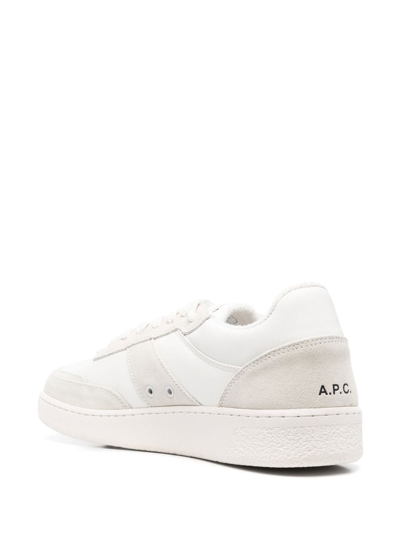 Shop Apc Panelled Lace-up Sneakers In White