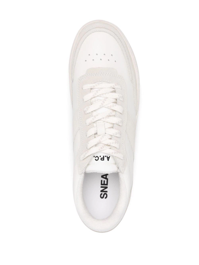 Shop Apc Panelled Lace-up Sneakers In White