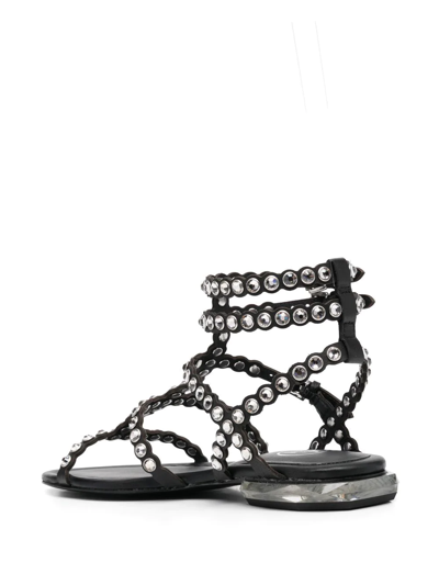 Shop Ash Sa Crystal-embellished Sandals In Black