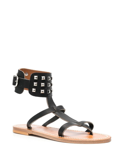 Shop Kjacques Forbak Leather Sandals In Black