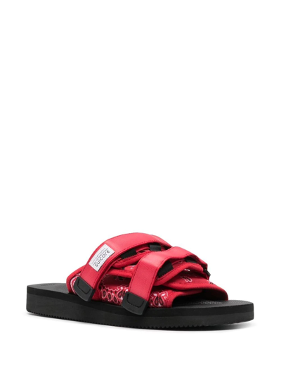 Suicoke Moto-cab Logo Patch Slides In Red
