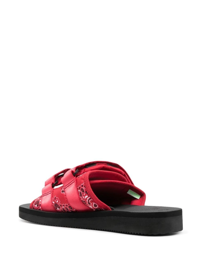 Shop Suicoke Double-strap Flat Sandals In Red