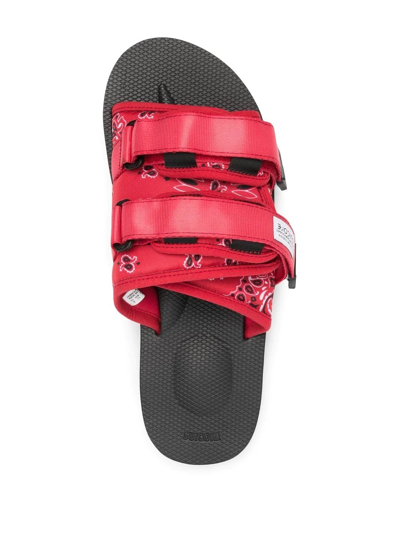Shop Suicoke Double-strap Flat Sandals In Red