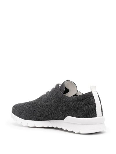 Shop Kiton Embroidered-logo Tongue Sneakers In Grey