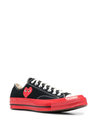 Shop Comme Des Garçons Play Heart-print Low-top Sneakers In Black