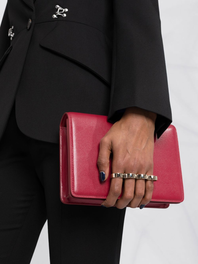 Alexander Mcqueen Four Ring Shoulder Bag In 红色