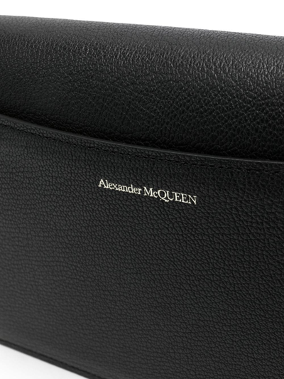 Shop Alexander Mcqueen Four Ring Shoulder Bag In 黑色