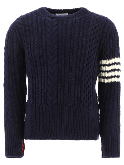 Shop Thom Browne "4-bar" Sweater In Blue