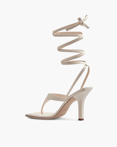 Paris Texas Iris Lace-up Sandals In Vanilla | ModeSens