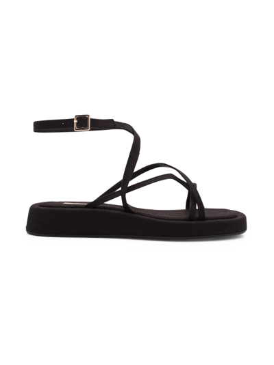 Shop Gia Borghini Rosie 16 Flat Sandals In Black