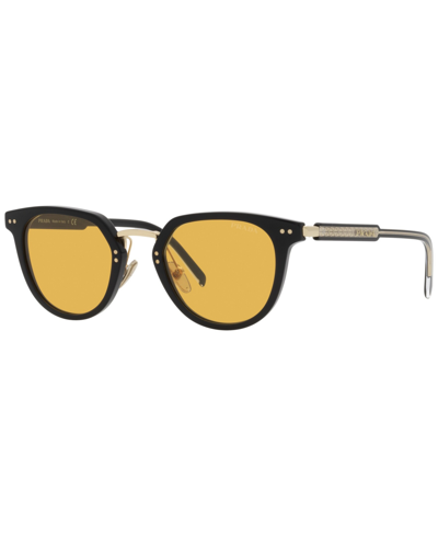 Shop Prada Men's Sunglasses, 49 In Black