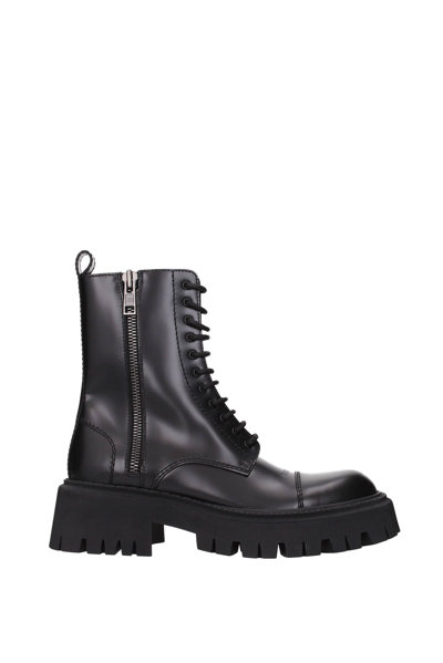 Shop Balenciaga Ankle Boot Leather In Black