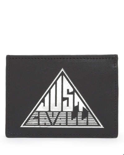 Shop Just Cavalli Pyramid Logo Print Cardholder In Black