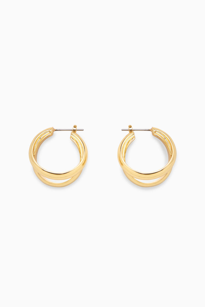 Shop Cos Layered Hoop Earrings In Gold