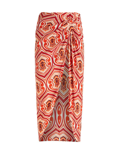 Shop Etro Graphic Printed Ruched Sarong Skirt In Multi