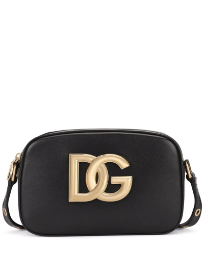 Shop Dolce & Gabbana Dg Logo Plaque Crossbody Bag In Black