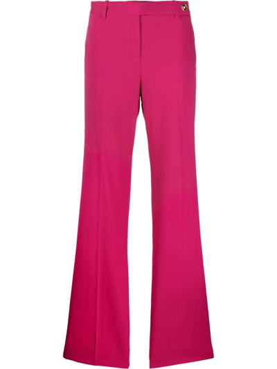 Shop Versace Medusa Head Flared Trousers In Pink