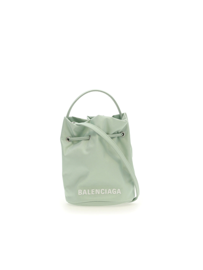 Shop Balenciaga Satchel & Cross Body In Light Green/ L White