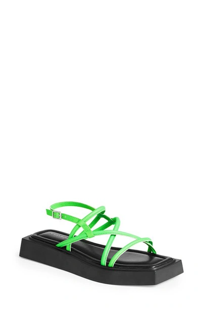 Shop Vagabond Shoemakers Evy Strappy Sandal In Electric Green