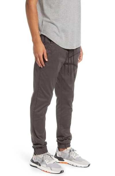 Kuwalla Midweight Stretch Cotton Chino Joggers In Charcoal