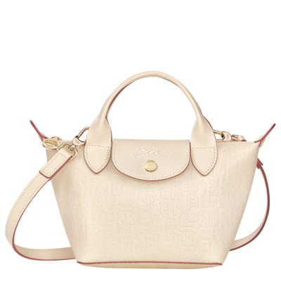 Longchamp Top Handle Bag Xs Le Pliage Cuir Lgp In Ecru | ModeSens