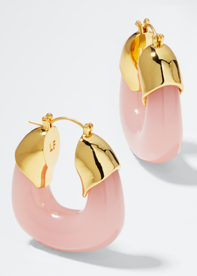 Shop Lizzie Fortunato Organic Hoop Earrings In Blush