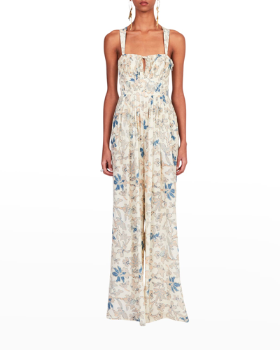 Shop Ulla Johnson Josephina Wide-leg Jumpsuit In Jasmine