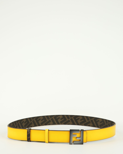 Shop Fendi Yellow Leather Belt