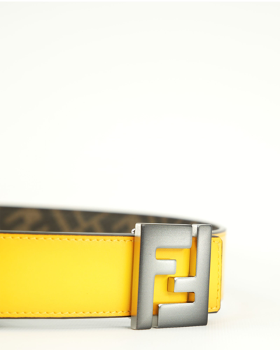 Shop Fendi Yellow Leather Belt