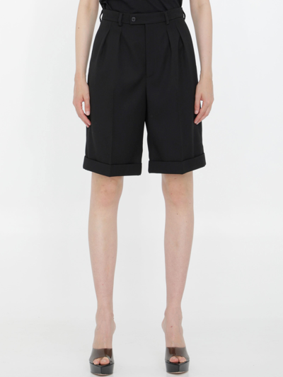 Shop Saint Laurent Black Cotton Shorts
