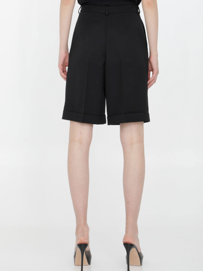 Shop Saint Laurent Black Cotton Shorts