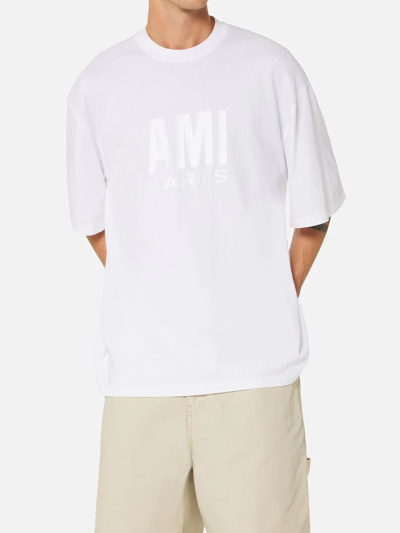 Shop Ami Alexandre Mattiussi White T-shirt With Logo