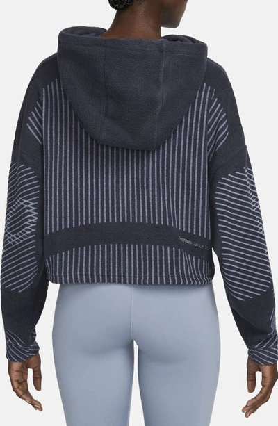 Nike Pro Therma-fit Adv Women's Cropped Fleece Hoodie In Thunder  Blue,metallic Silver | ModeSens