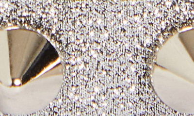 Shop Christian Louboutin Loubilink Studded Glitter Leather Bracelet In Silver/ Silver