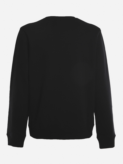 Shop Loewe Cotton Sweatshirt With Embroidered Anagram In Black