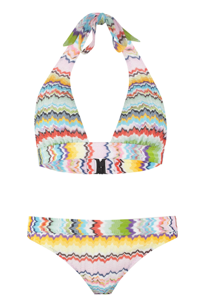Shop Missoni Triangle Bra Bikini In Multicolor