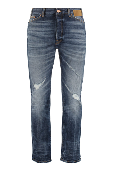 Shop Palm Angels 5-pocket Slim Fit Jeans In Denim