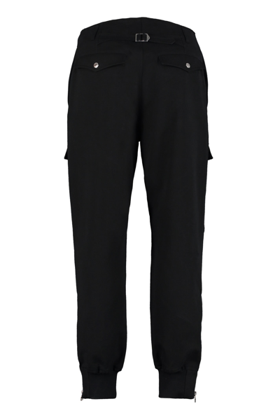 Shop Alexander Mcqueen Maxi Pockets Cotton Trousers In Black
