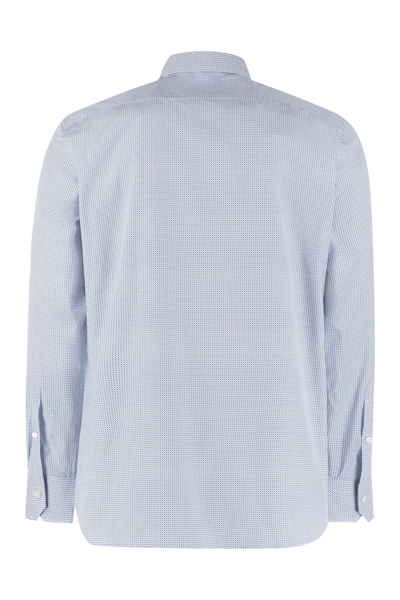Shop Z Zegna Trofeo Comfort Cotton Shirt In Blue